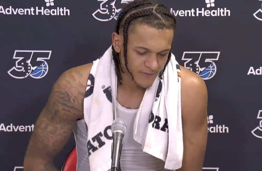 Paolo Banchero at a post-game interview